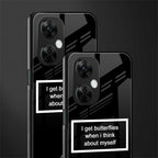 i get butterflies black edition back phone cover | glass case for oneplus nord ce 3 lite