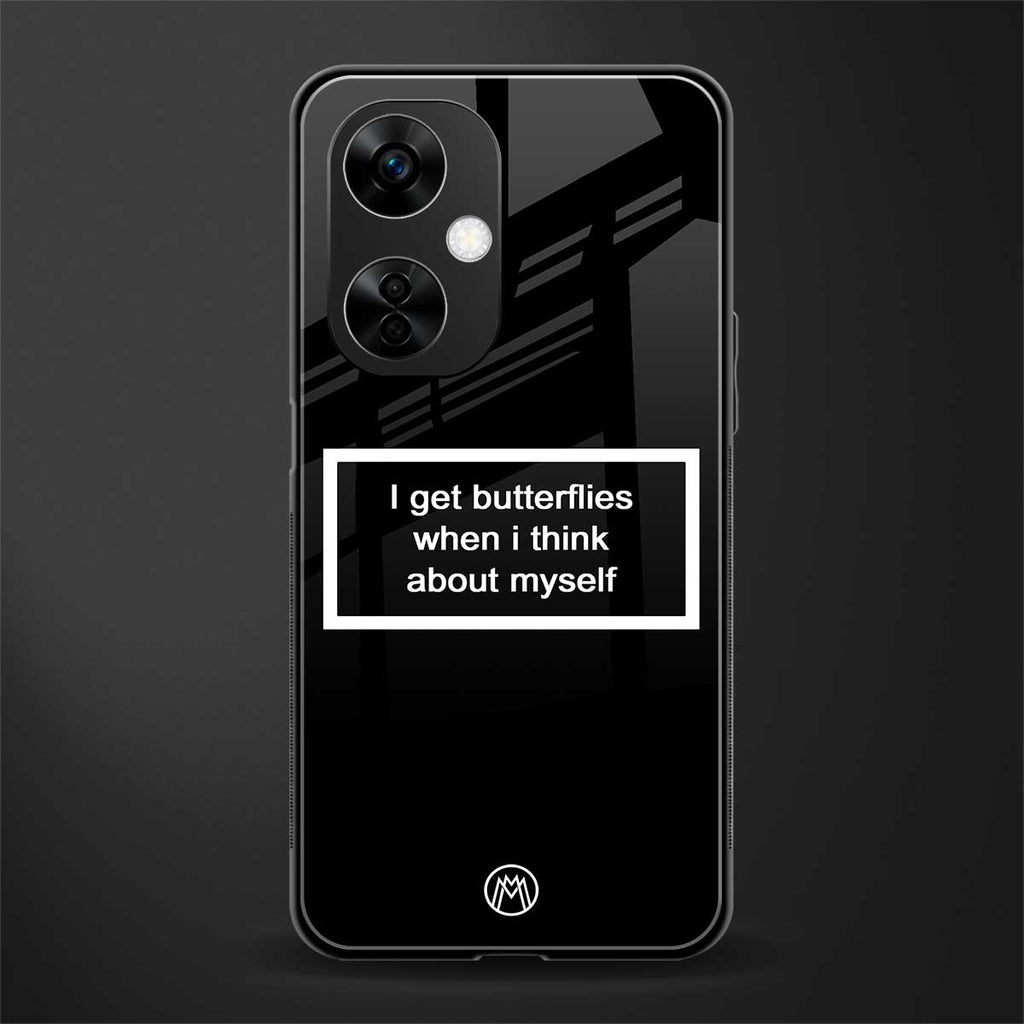 i get butterflies black edition back phone cover | glass case for oneplus nord ce 3 lite