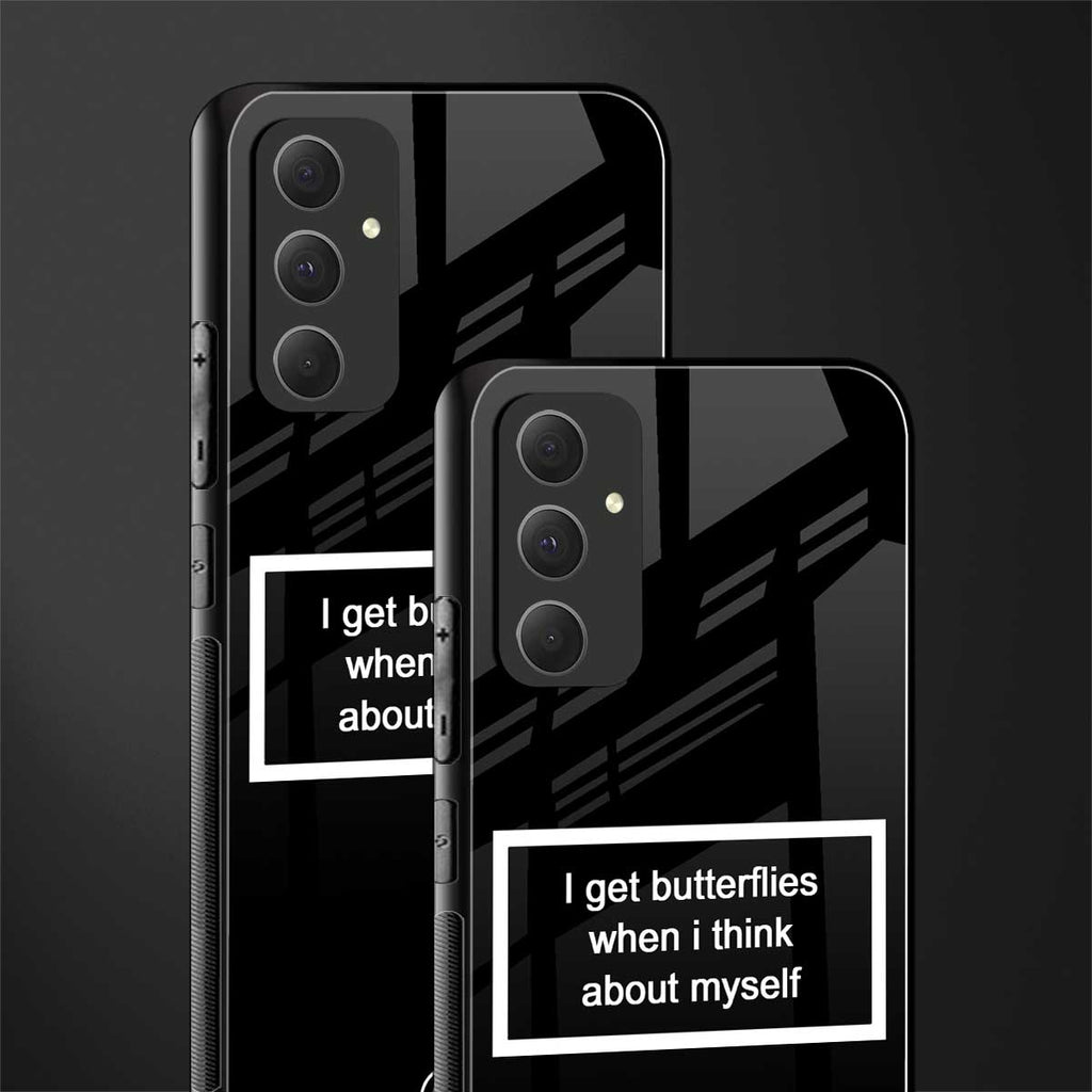 i get butterflies black edition back phone cover | glass case for samsung galaxy a54 5g