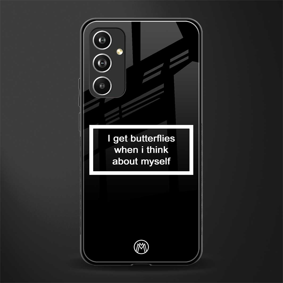 i get butterflies black edition back phone cover | glass case for samsung galaxy a54 5g