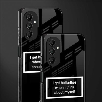 i get butterflies black edition back phone cover | glass case for samsung galaxy a14 5g