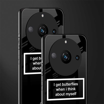 i get butterflies black edition back phone cover | glass case for realme 11 pro 5g