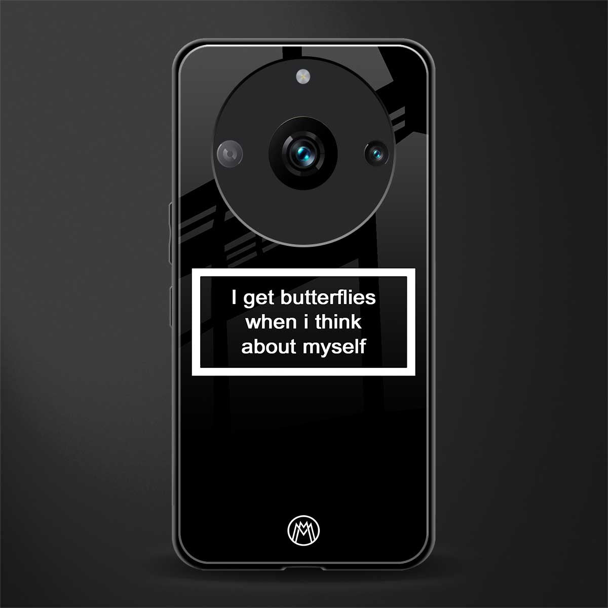 i get butterflies black edition back phone cover | glass case for realme 11 pro 5g