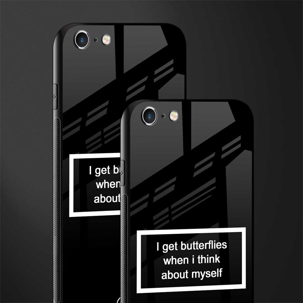 i get butterflies black edition glass case for iphone 6 plus image-2