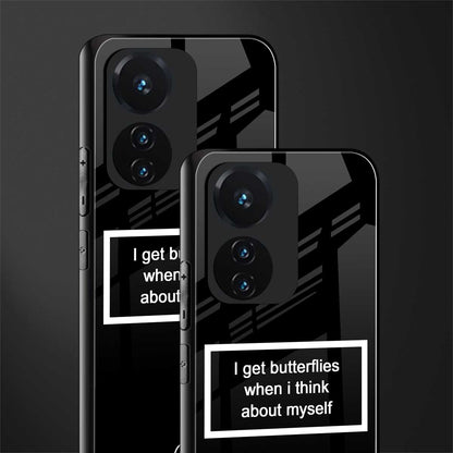 i get butterflies black edition back phone cover | glass case for vivo t1 44w 4g