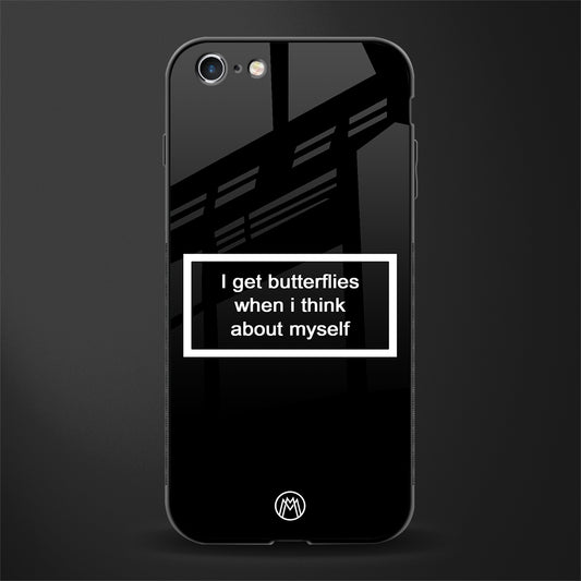 i get butterflies black edition glass case for iphone 6s plus image