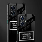i get butterflies black edition back phone cover | glass case for realme c55