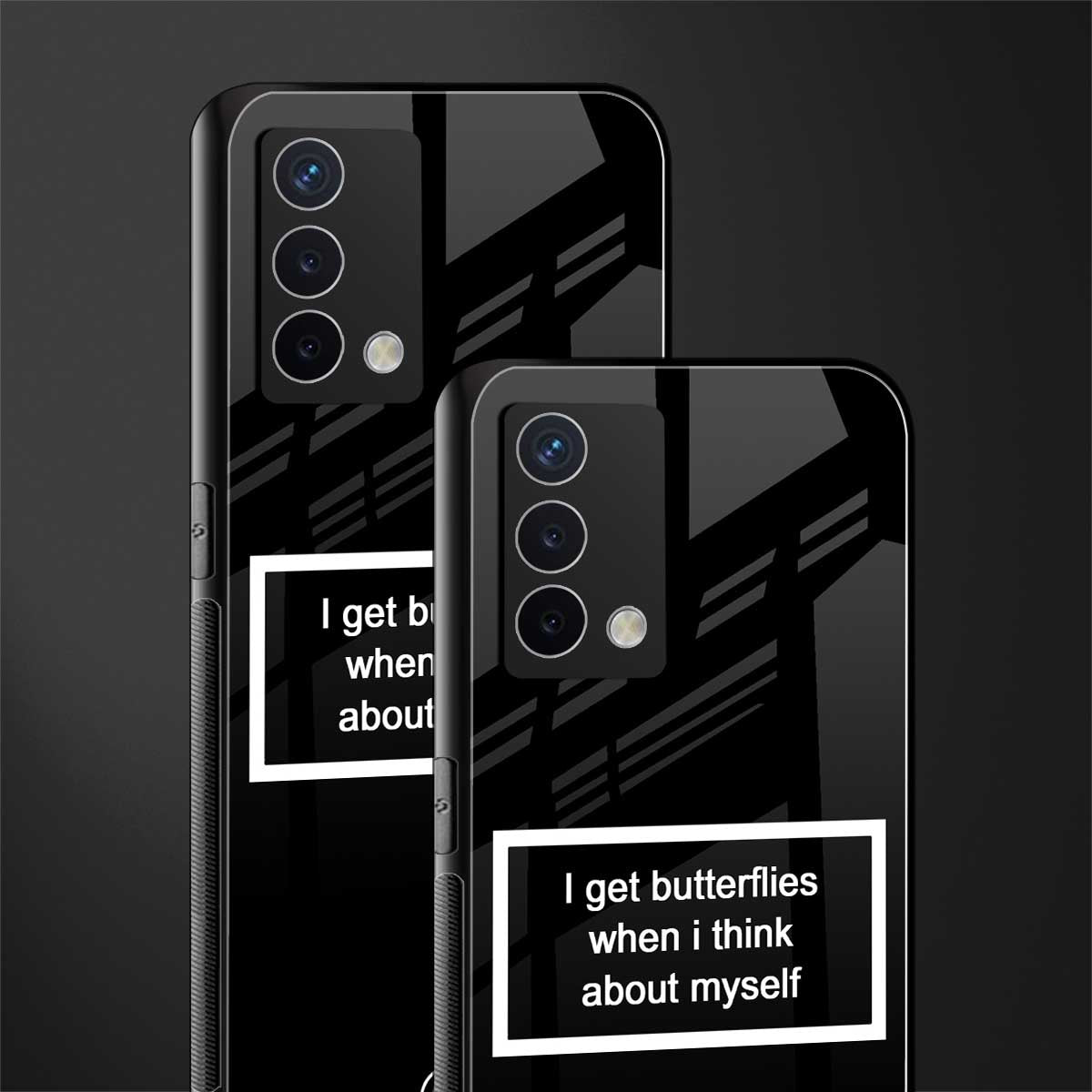 i get butterflies black edition back phone cover | glass case for oppo a74 4g