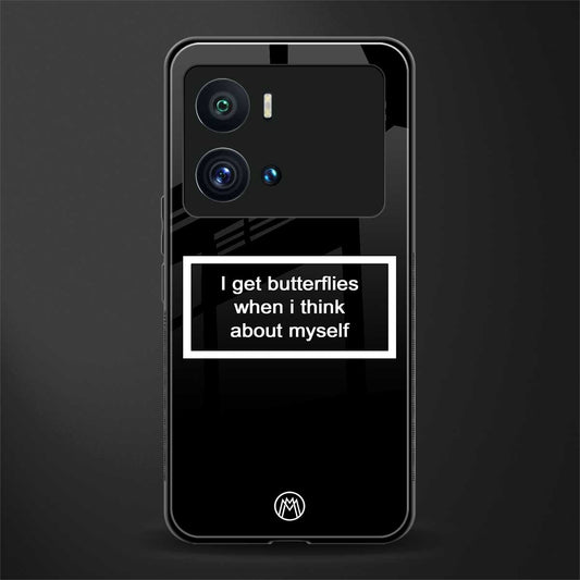 i get butterflies black edition back phone cover | glass case for iQOO 9 Pro