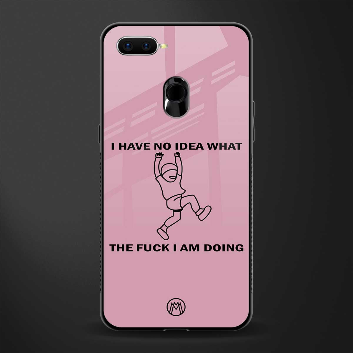 i have no idea glass case for oppo a7 image