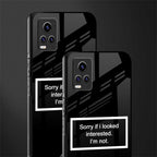 i'm not interested black back phone cover | glass case for vivo y73