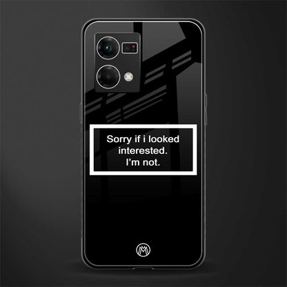 i'm not interested black back phone cover | glass case for oppo f21 pro 4g