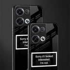 i'm not interested black back phone cover | glass case for oppo reno 8