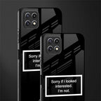 i'm not interested black back phone cover | glass case for samsung galaxy f42