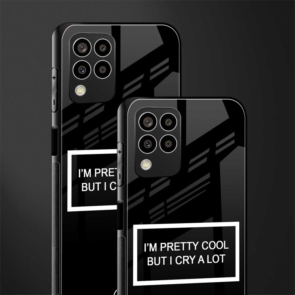 i'm pretty cool black edition back phone cover | glass case for samsung galaxy m33 5g