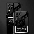 i'm pretty cool black edition back phone cover | glass case for samsung galaxy m33 5g