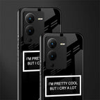 i'm pretty cool black edition back phone cover | glass case for vivo v25 pro 5g