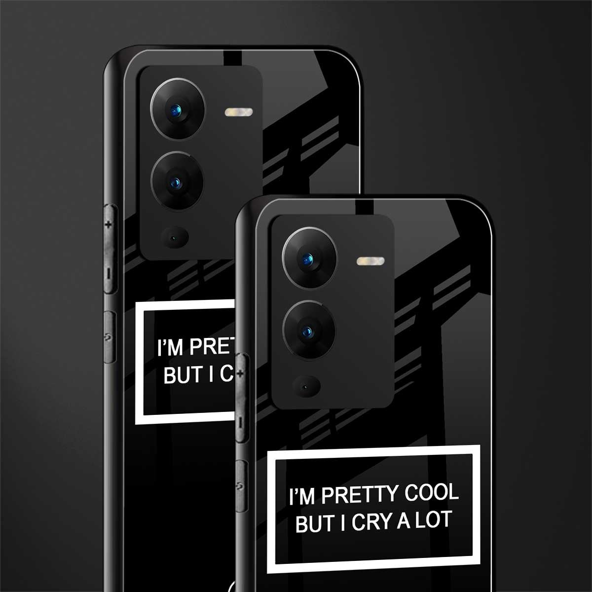 i'm pretty cool black edition back phone cover | glass case for vivo v25 pro 5g