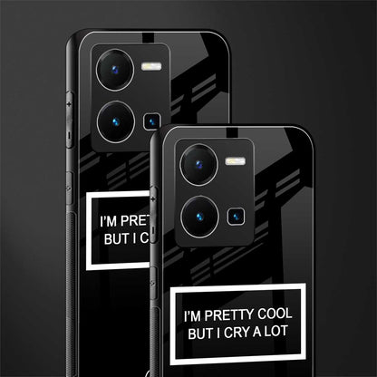 i'm pretty cool black edition back phone cover | glass case for vivo y35 4g