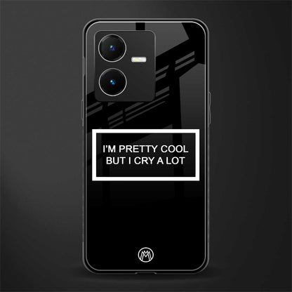 i'm pretty cool black edition back phone cover | glass case for vivo y22