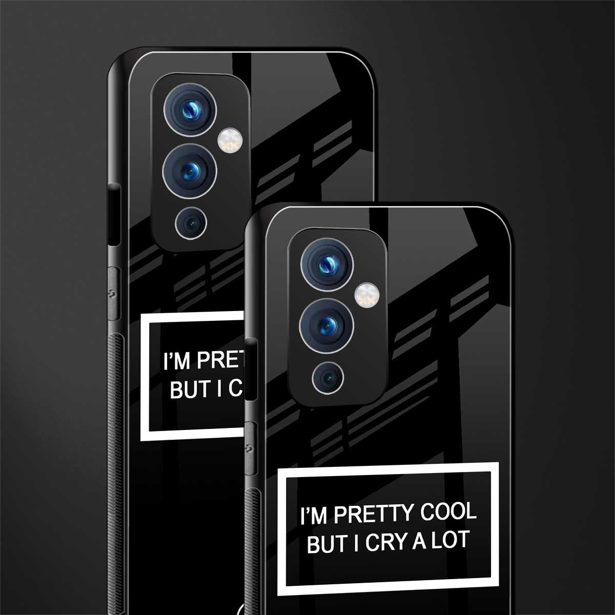 i'm pretty cool black edition back phone cover | glass case for oneplus 9