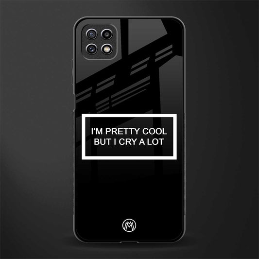 i'm pretty cool black edition back phone cover | glass case for samsung galaxy f42