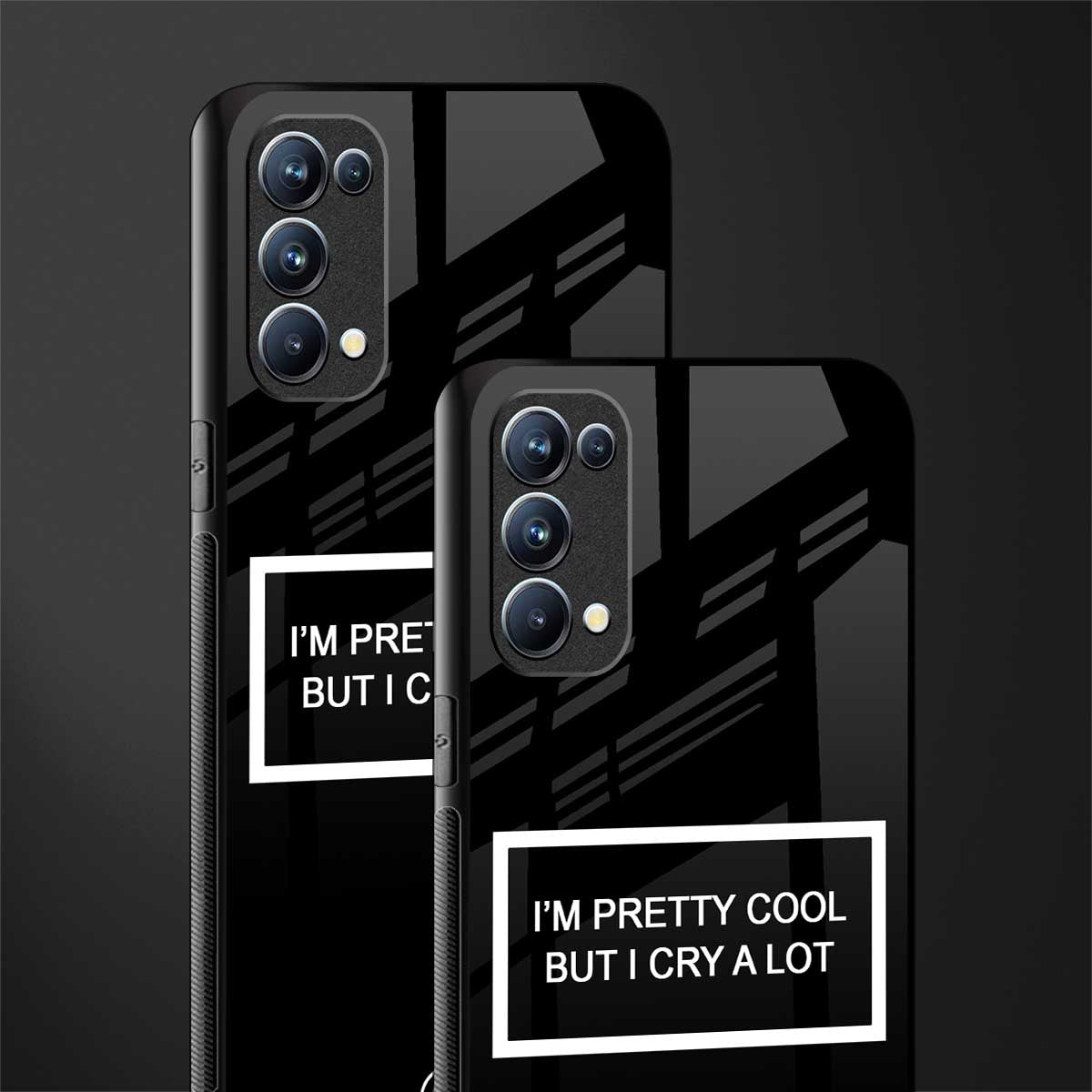 i'm pretty cool black edition back phone cover | glass case for oppo reno 5