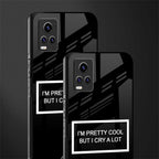 i'm pretty cool black edition back phone cover | glass case for vivo v21e 4g