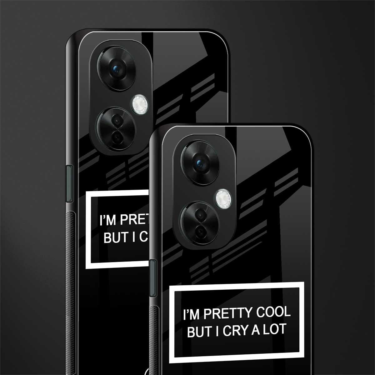 i'm pretty cool black edition back phone cover | glass case for oneplus nord ce 3 lite