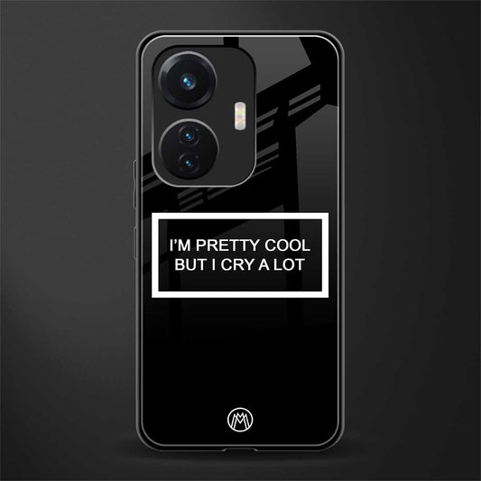 i'm pretty cool black edition back phone cover | glass case for vivo t1 44w 4g