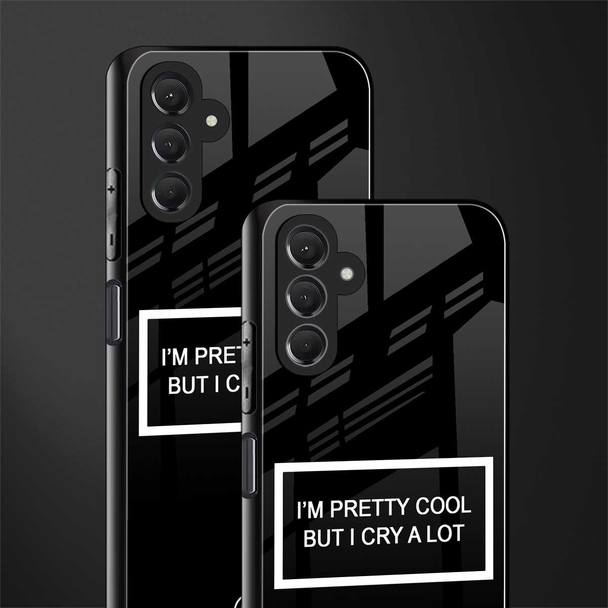 i'm pretty cool black edition back phone cover | glass case for samsun galaxy a24 4g