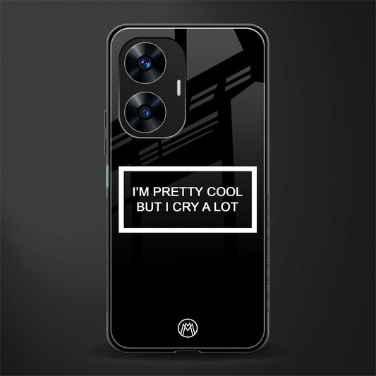 i'm pretty cool black edition back phone cover | glass case for realme c55
