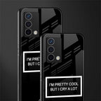 i'm pretty cool black edition back phone cover | glass case for oppo a74 4g