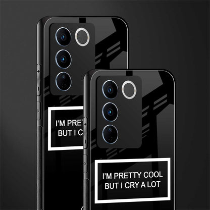 i'm pretty cool black edition back phone cover | glass case for vivo v27 pro 5g