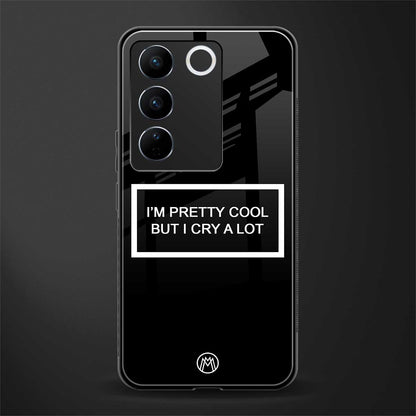 i'm pretty cool black edition back phone cover | glass case for vivo v27 pro 5g