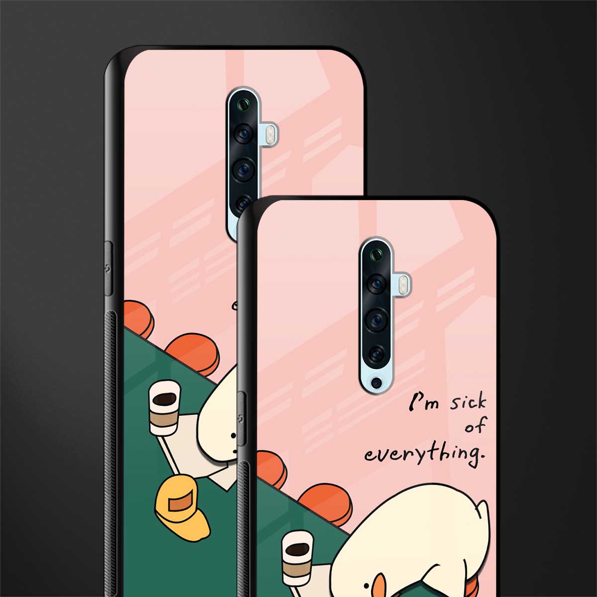i'm sick of everything glass case for oppo reno 2z image-2
