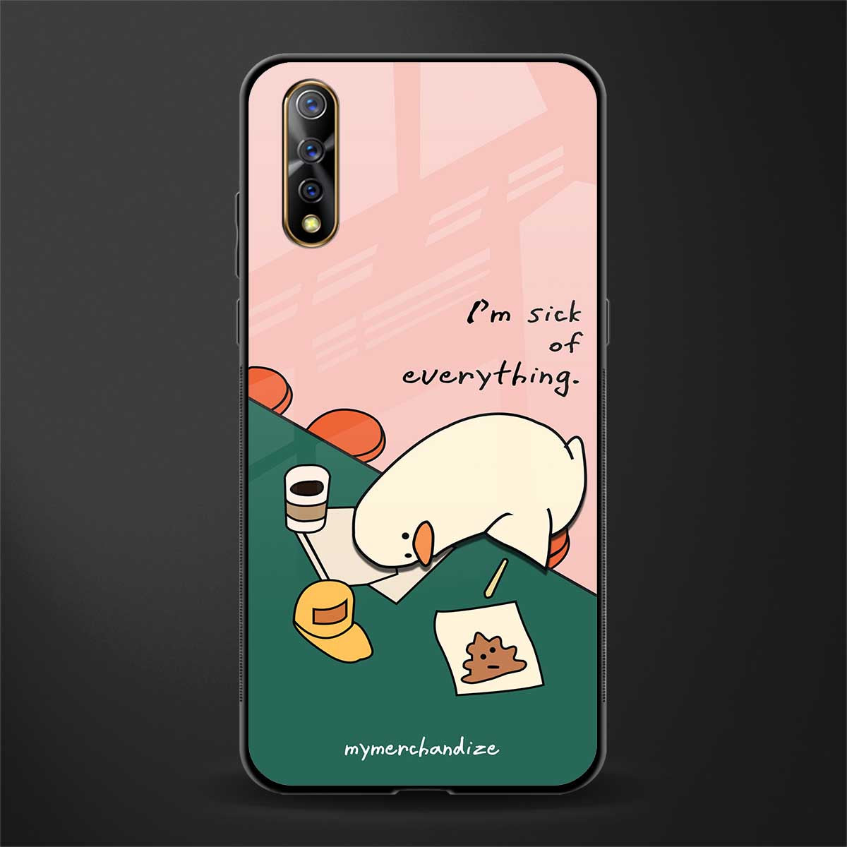 i'm sick of everything glass case for vivo s1 image