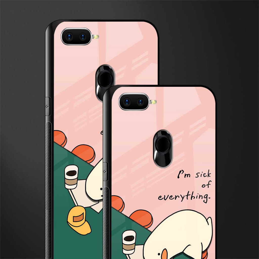 i'm sick of everything glass case for oppo a7 image-2