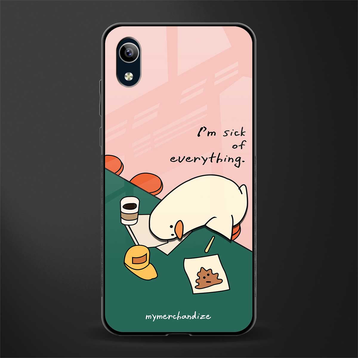 i'm sick of everything glass case for vivo y1s without fingerprint image