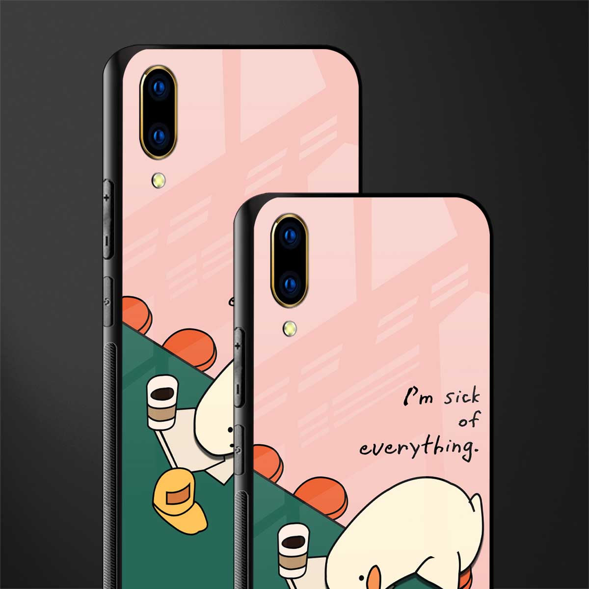i'm sick of everything glass case for vivo v11 pro image-2