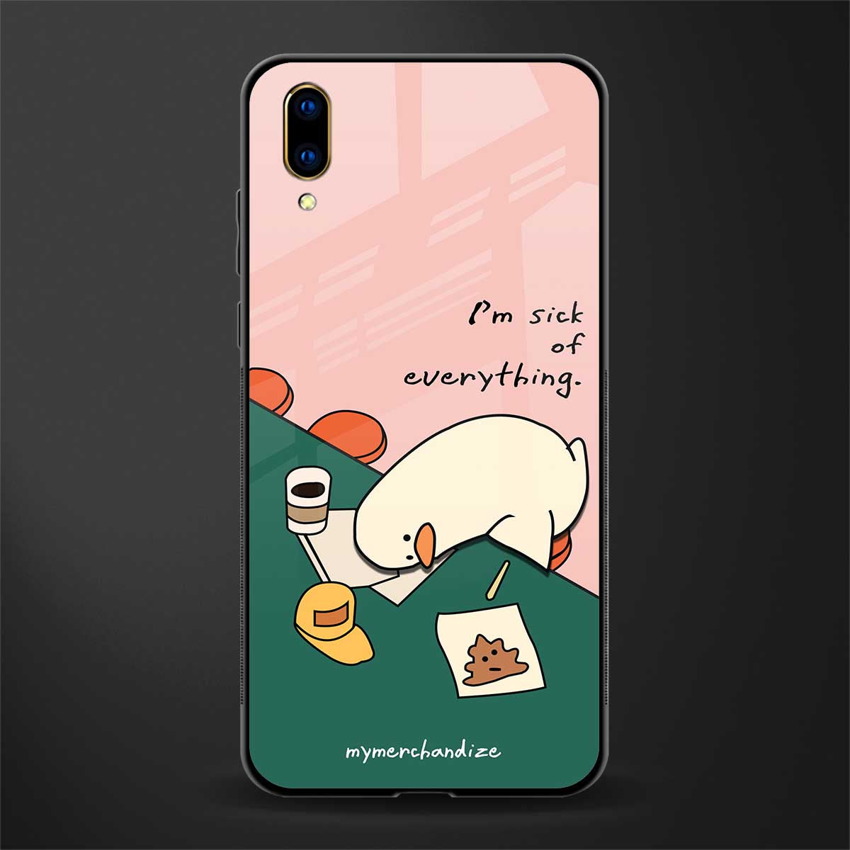 i'm sick of everything glass case for vivo v11 pro image