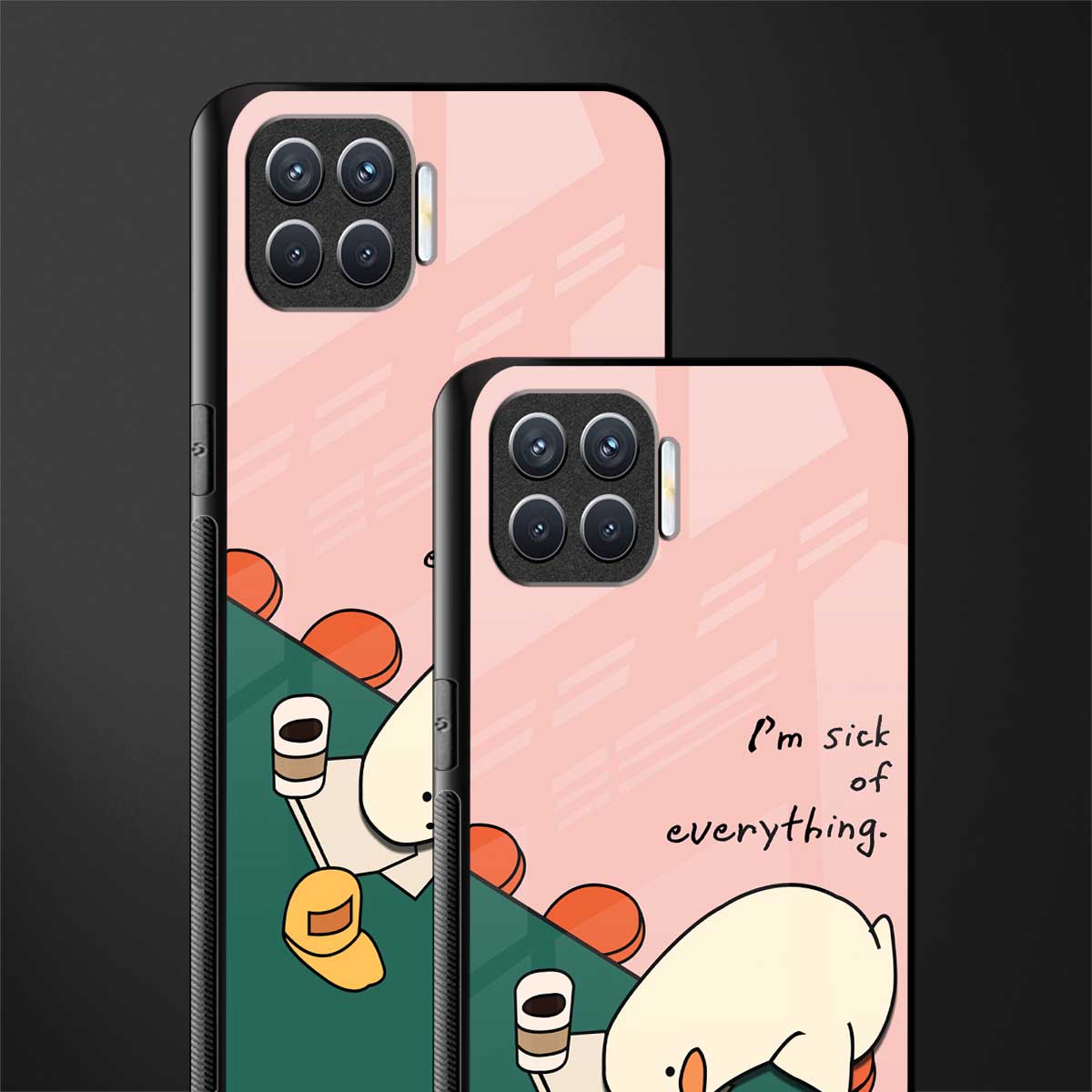 i'm sick of everything glass case for oppo f17 image-2