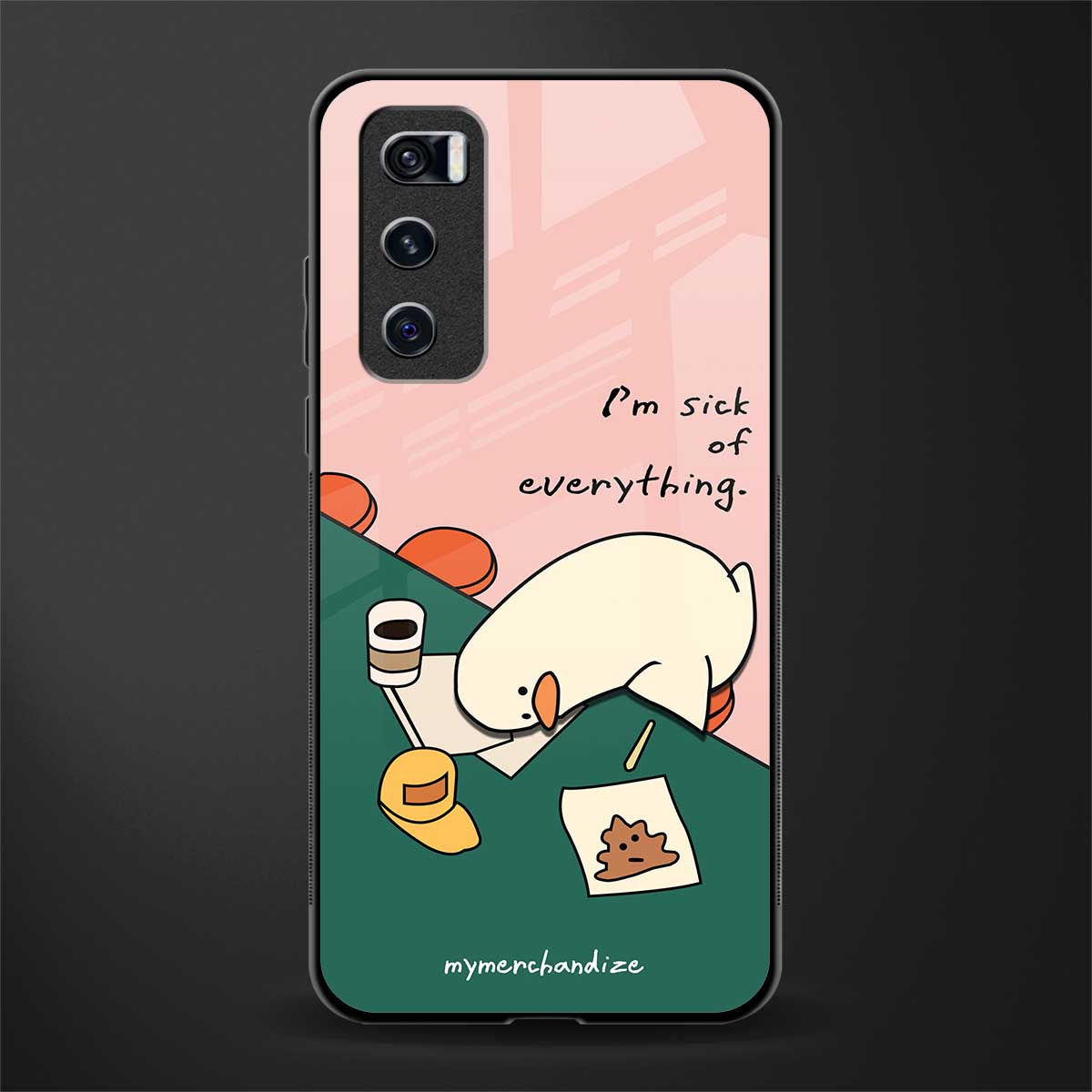 i'm sick of everything glass case for vivo v20 se image