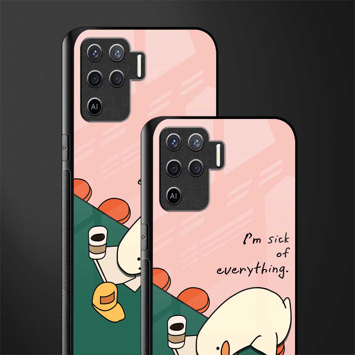 i'm sick of everything glass case for oppo f19 pro image-2