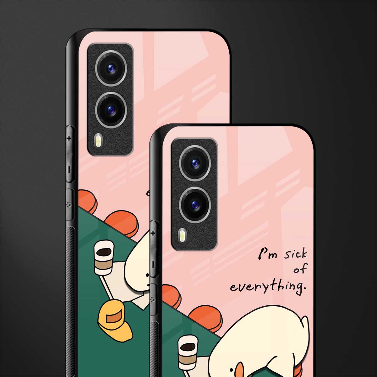 i'm sick of everything glass case for vivo v21e 5g image-2