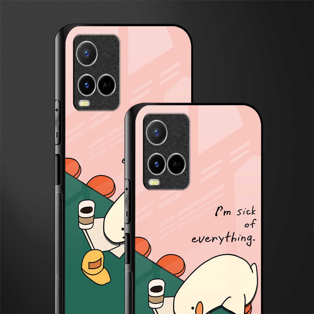 i'm sick of everything glass case for vivo y21t image-2
