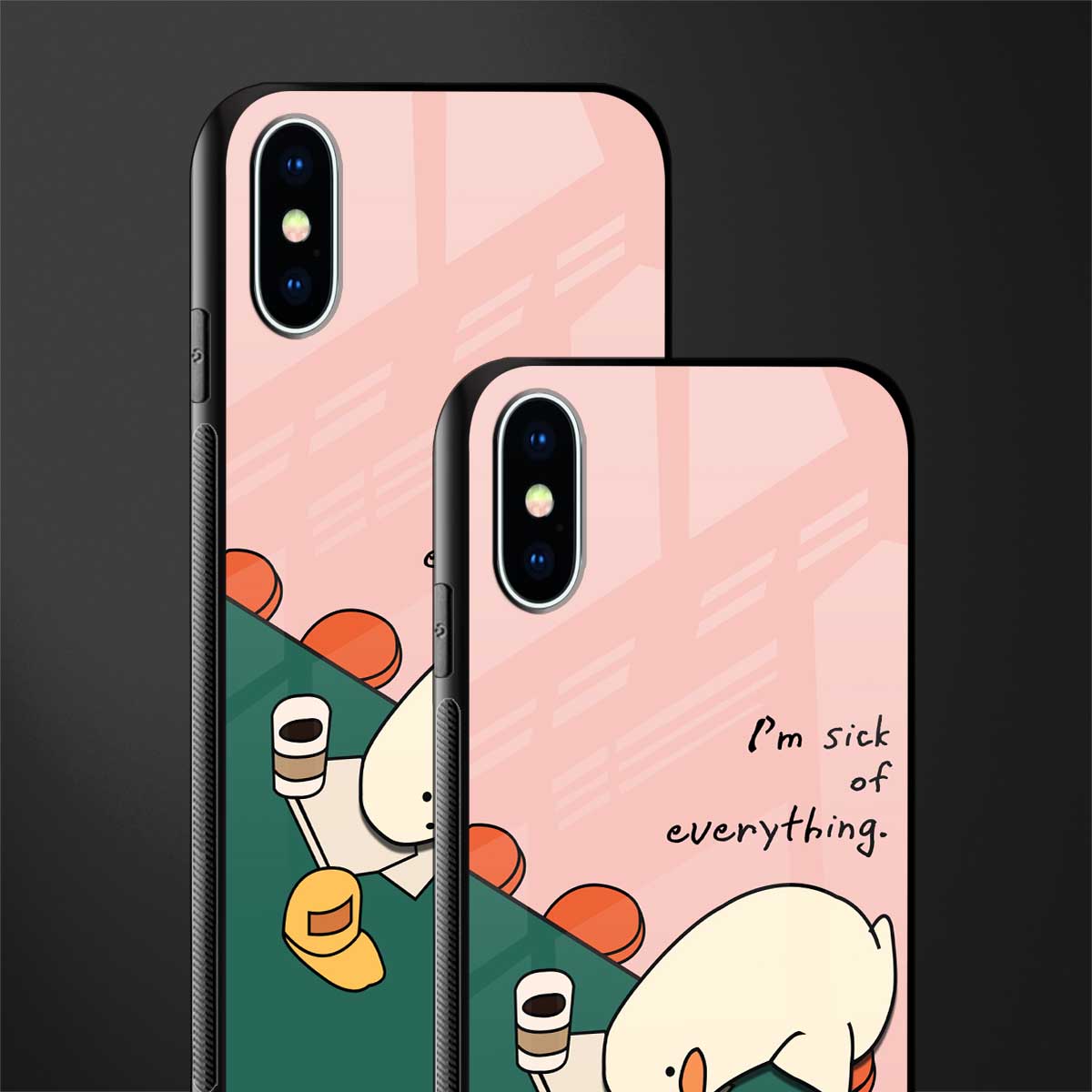 i'm sick of everything glass case for iphone xs image-2