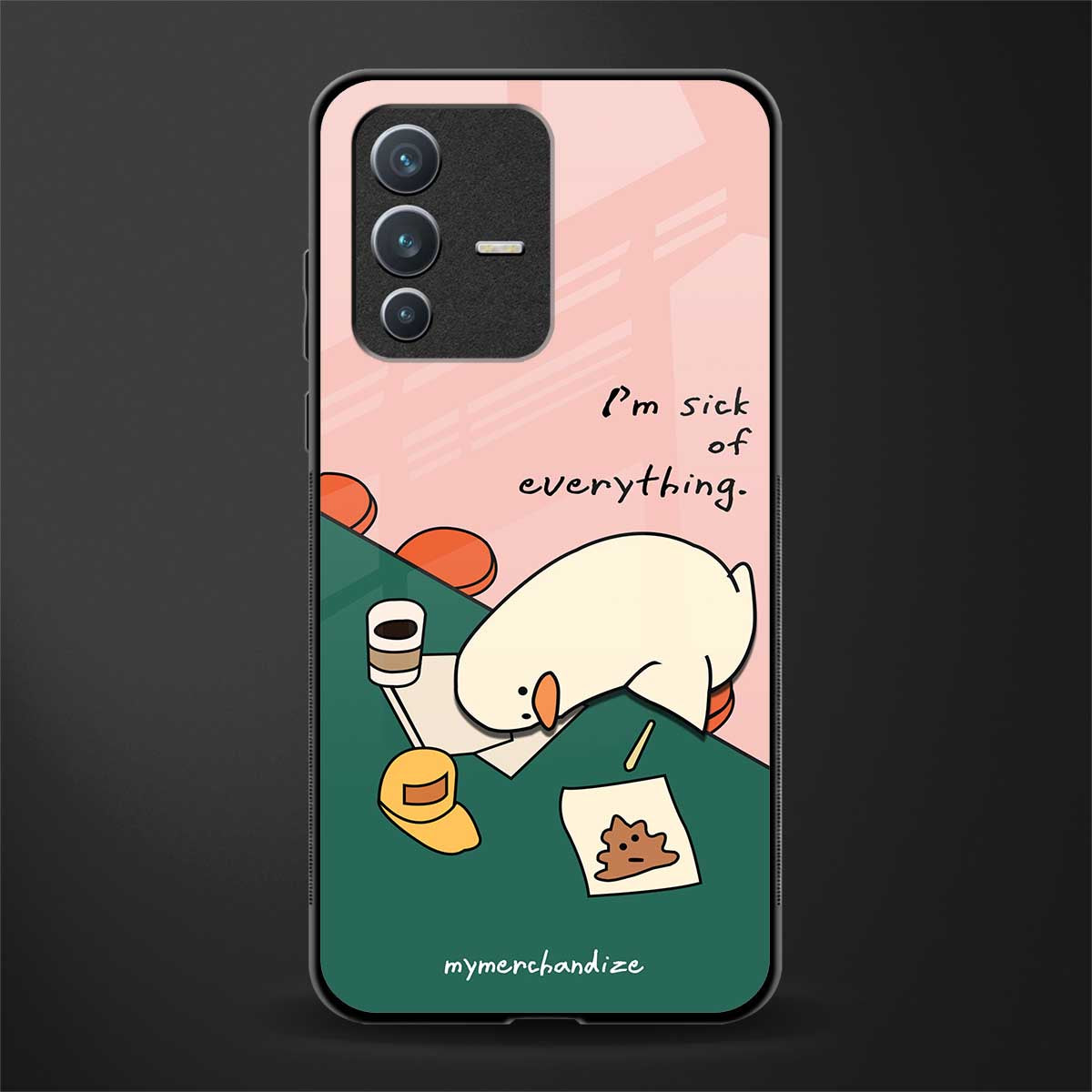 i'm sick of everything glass case for vivo v23 5g image