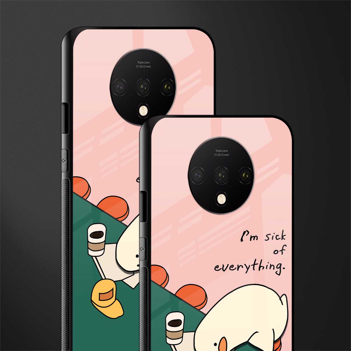 i'm sick of everything glass case for oneplus 7t image-2