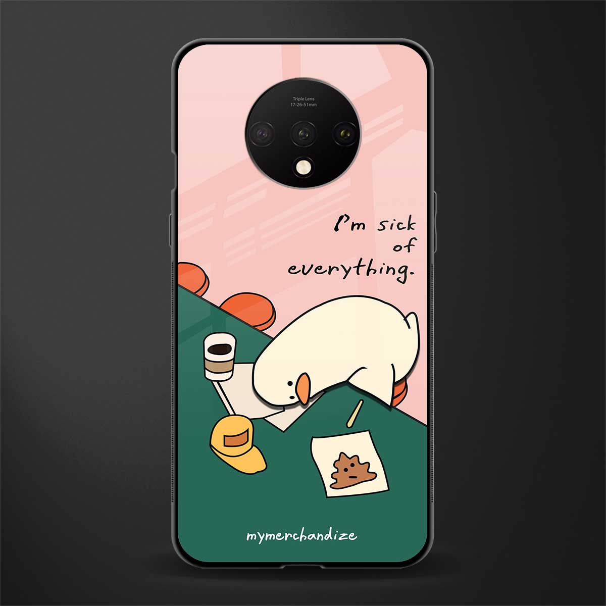 i'm sick of everything glass case for oneplus 7t image